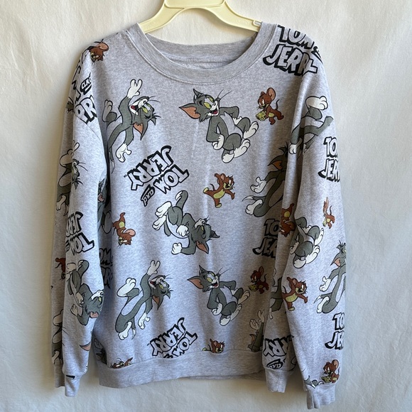 Tom and Jerry Tops - Tom and Jerry heather gray character sweatshirt, size 3XL